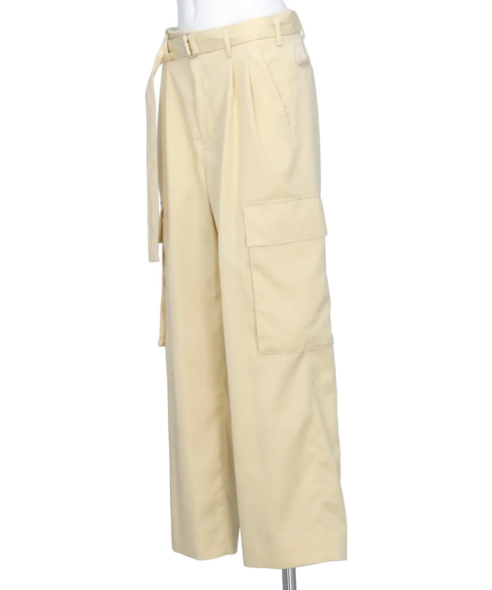 SATIN BELTED CARGO PANTS