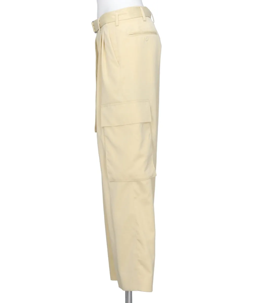 SATIN BELTED CARGO PANTS