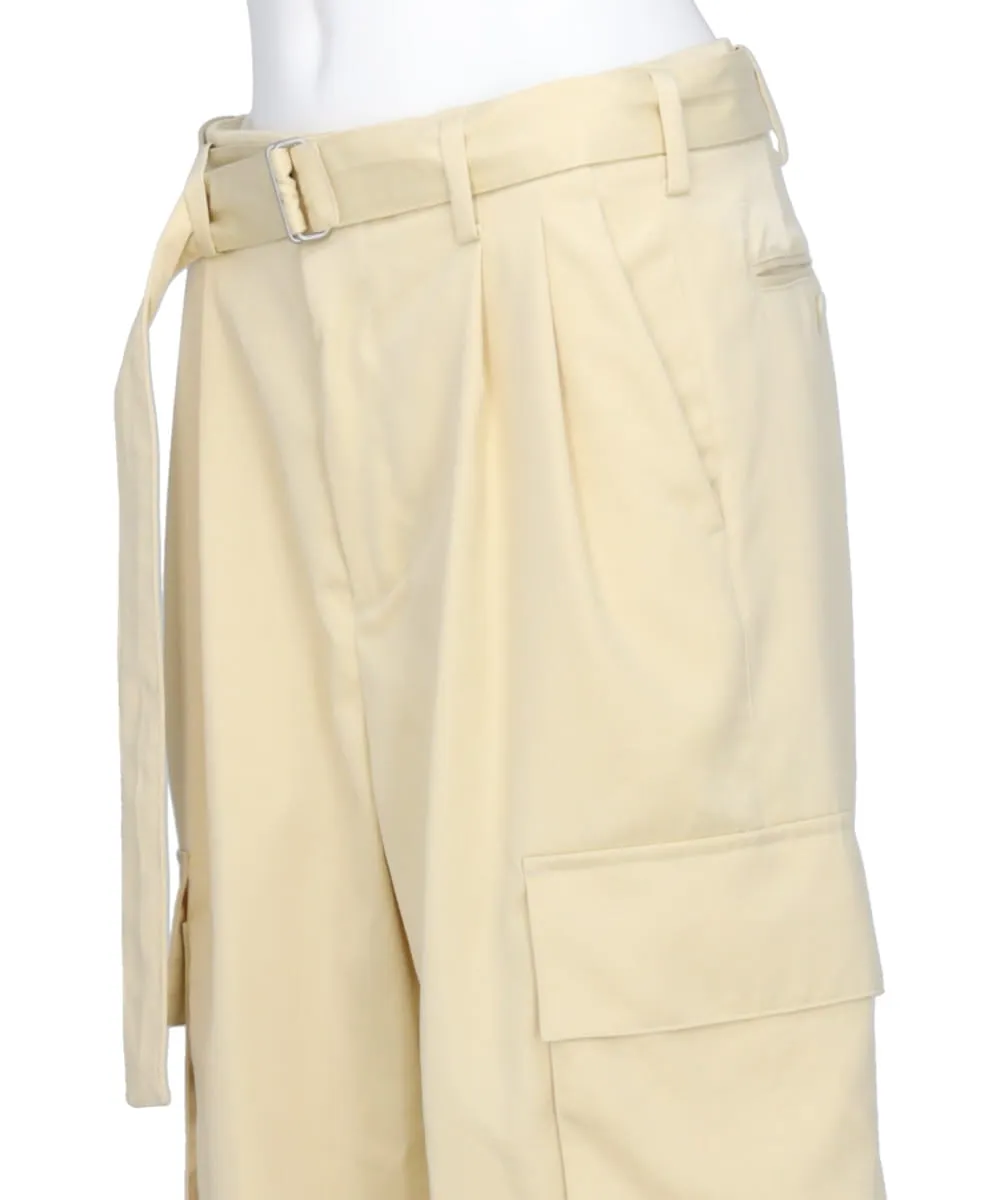 SATIN BELTED CARGO PANTS