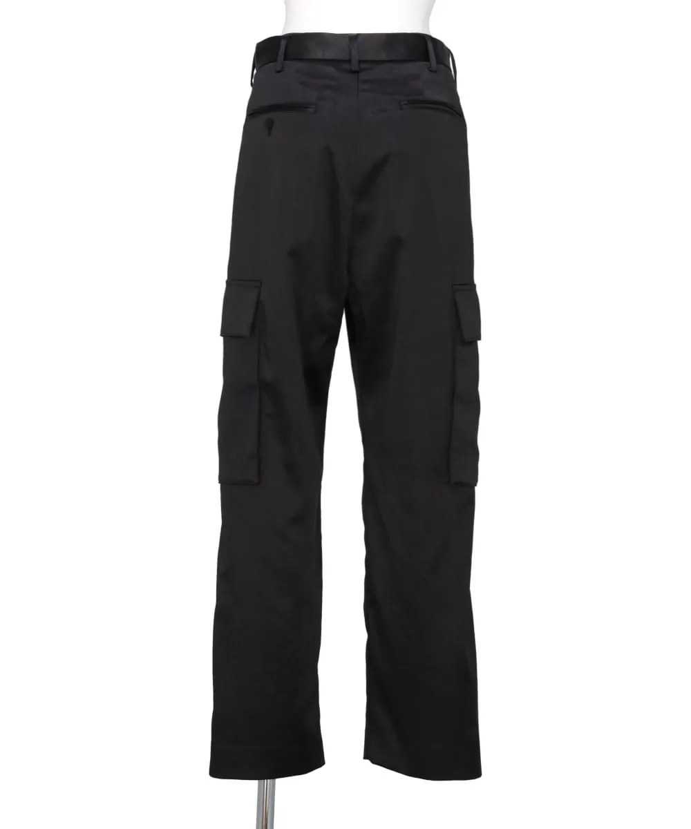 SATIN BELTED CARGO PANTS