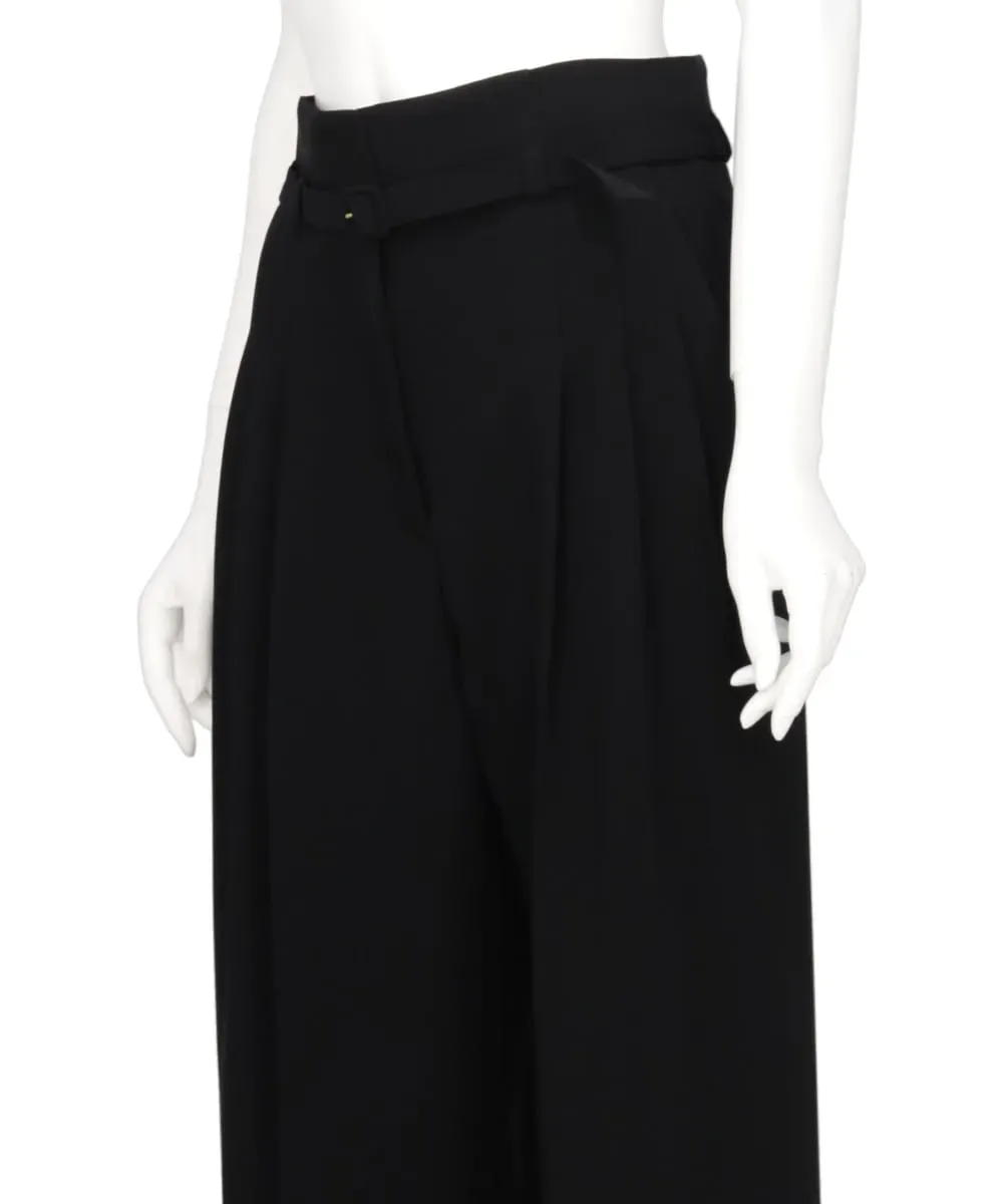 TRIACETATE POLYESTER GEORGETTE HIGH WAISTED TROUSERS
