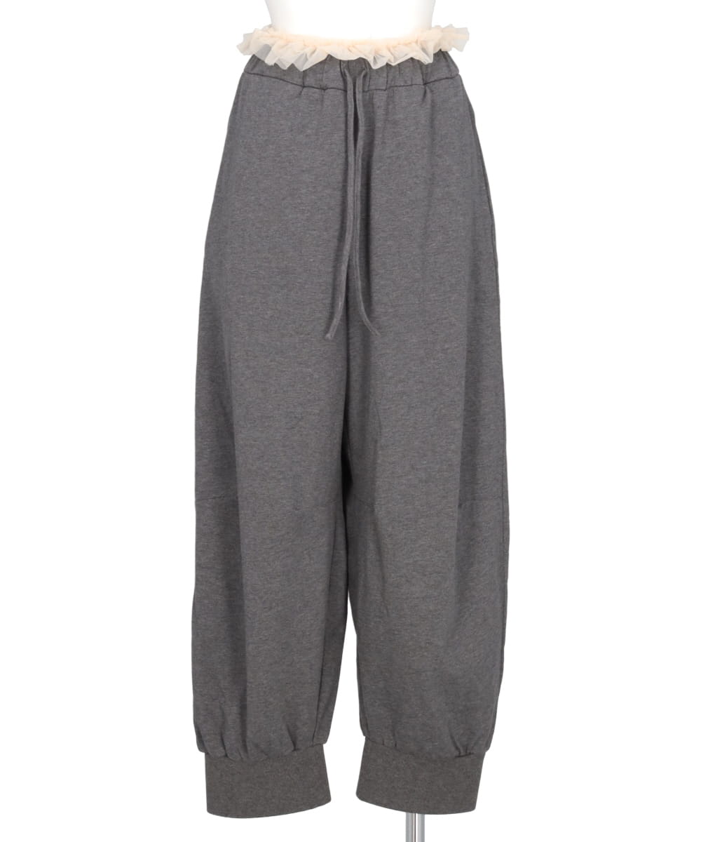 EXPOSED FRILLY BRIEF DRAWSTRING JOGGERS