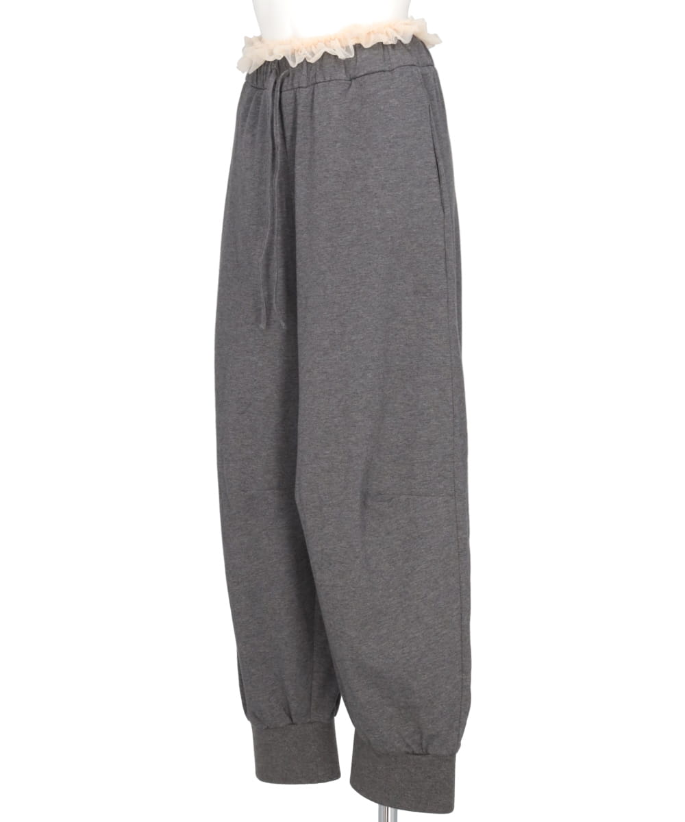 EXPOSED FRILLY BRIEF DRAWSTRING JOGGERS