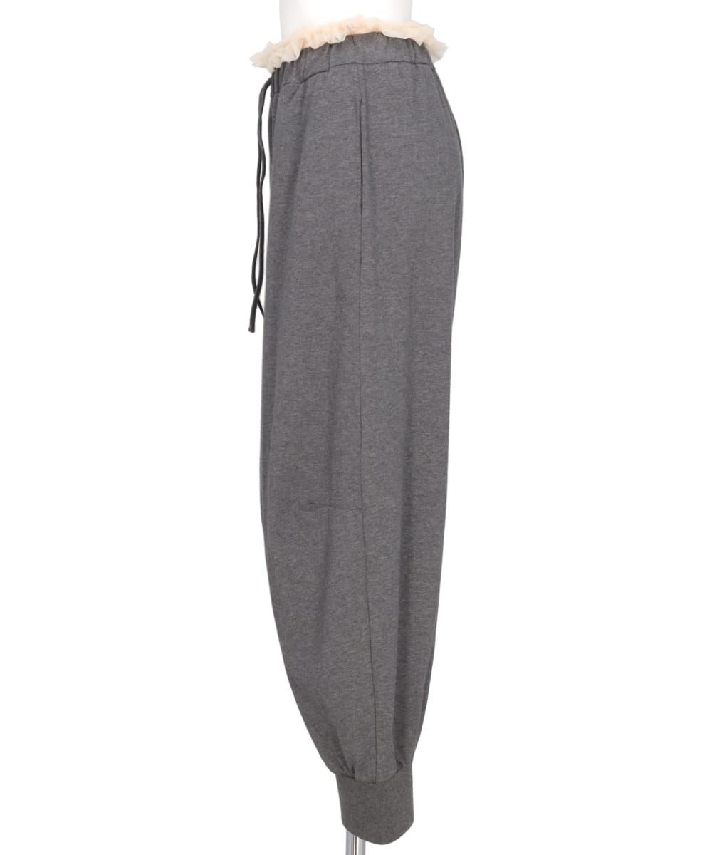 EXPOSED FRILLY BRIEF DRAWSTRING JOGGERS