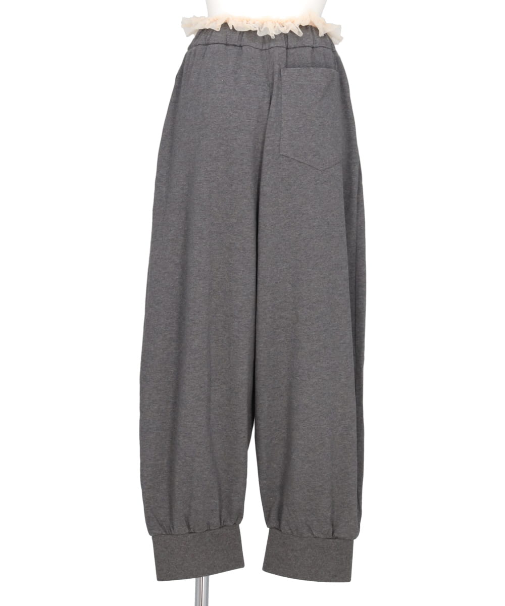 EXPOSED FRILLY BRIEF DRAWSTRING JOGGERS