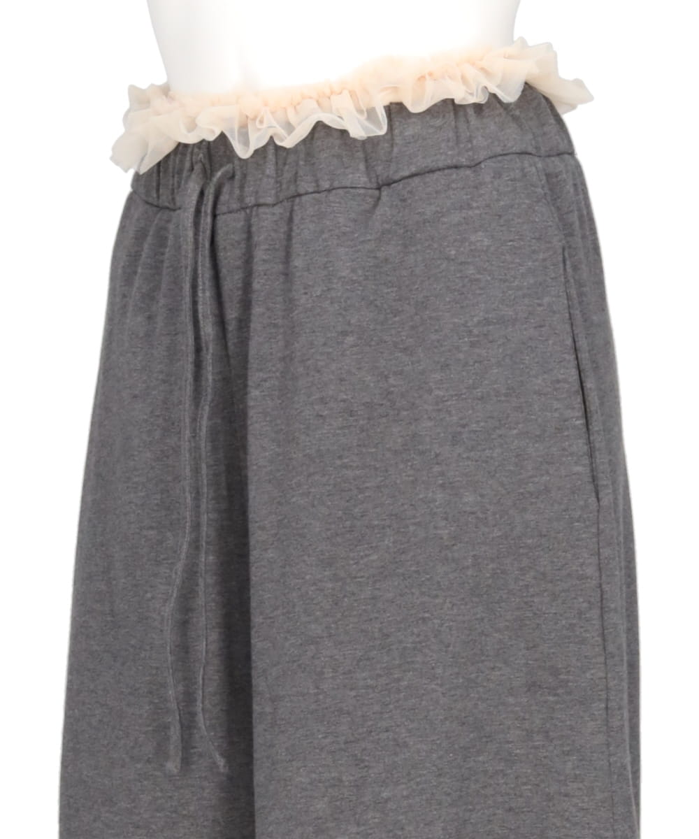 EXPOSED FRILLY BRIEF DRAWSTRING JOGGERS