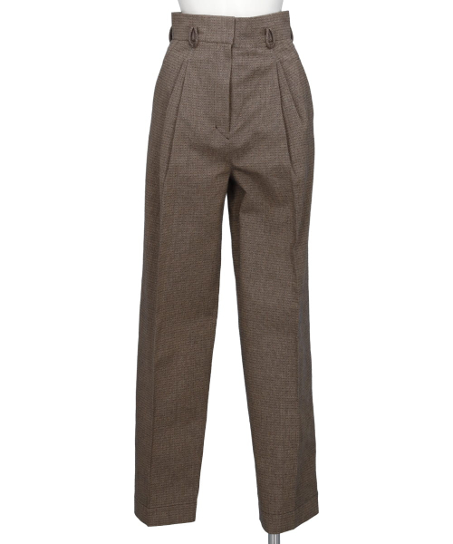 NATURALLY COLOURED COTTON DOBBY WIDE TROUSERS