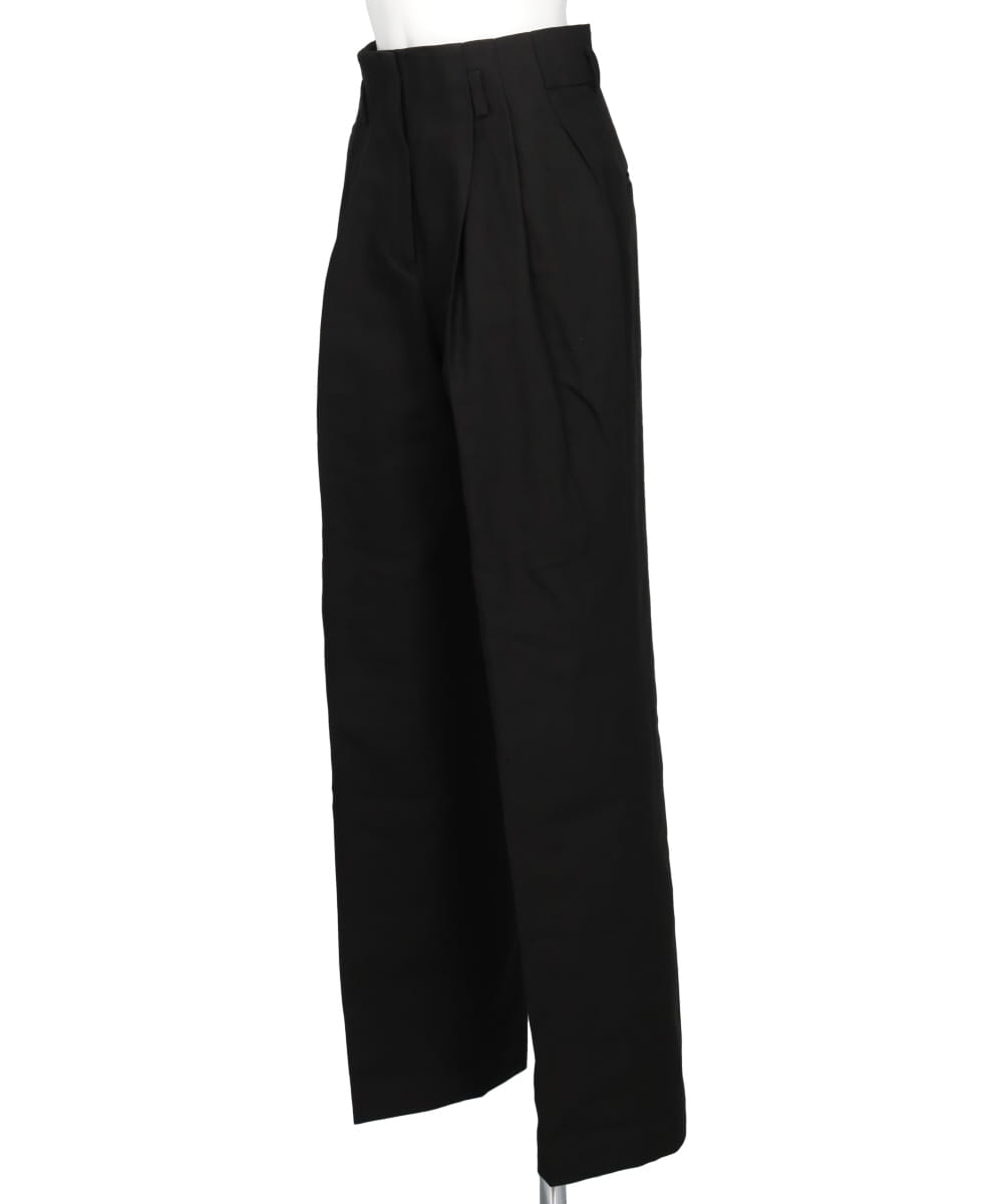 COTTON LINEN TWILL WIDE TROUSERS