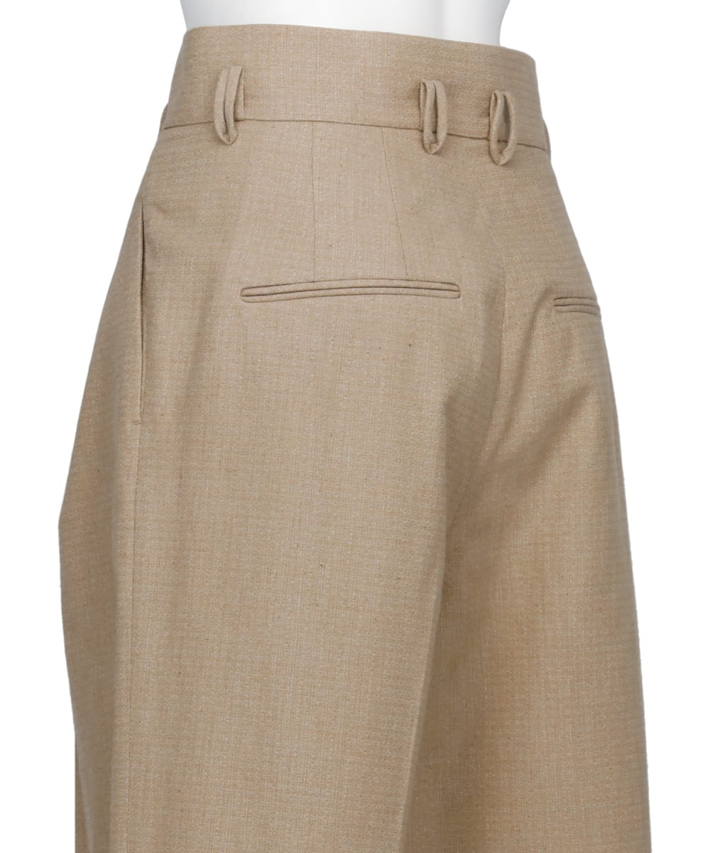 NATURALLY COLOURED COTTON DOBBY WIDE TROUSERS
