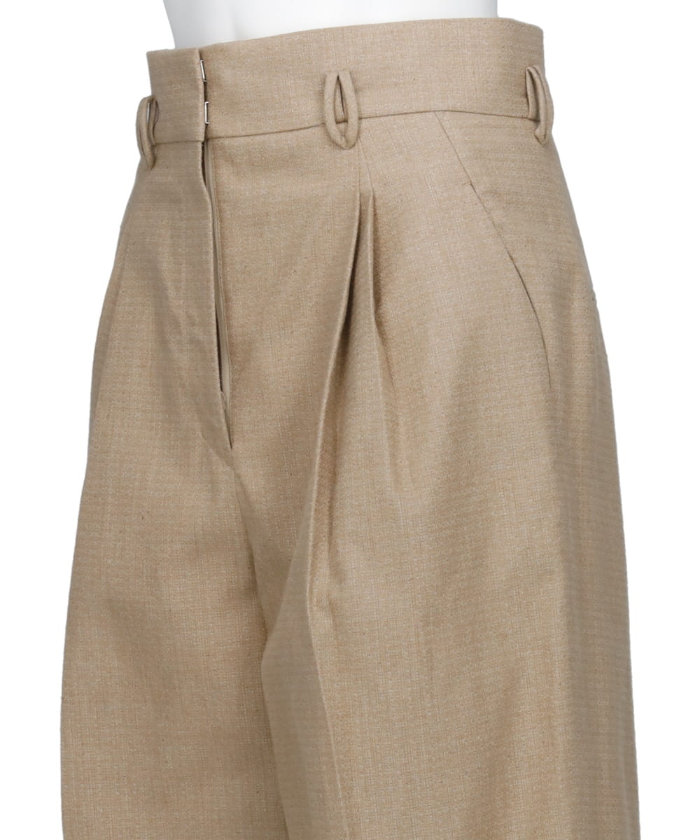 NATURALLY COLOURED COTTON DOBBY WIDE TROUSERS