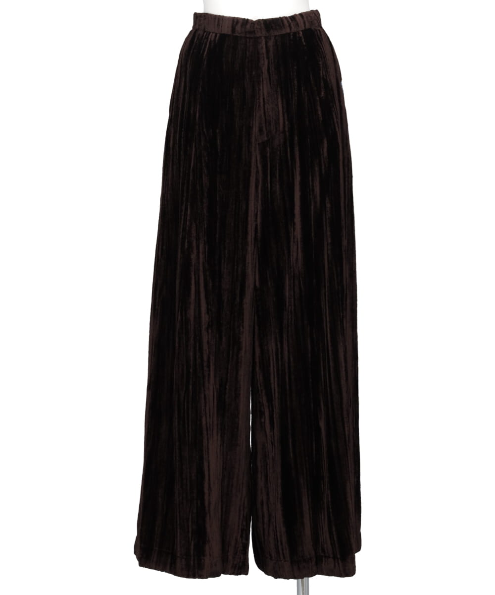 VELVET WIDE TROUSERS