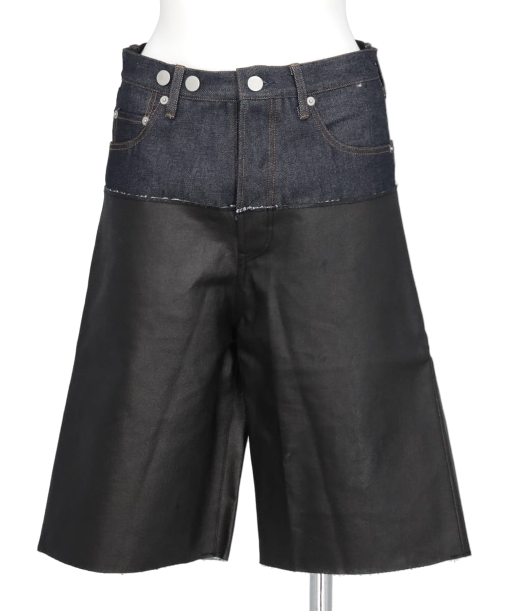 TWO TONE DENIM SHORTS