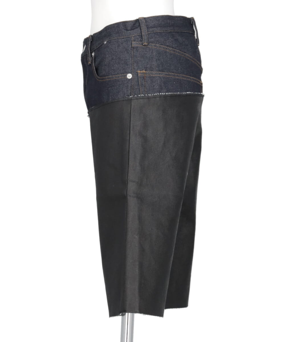 TWO TONE DENIM SHORTS