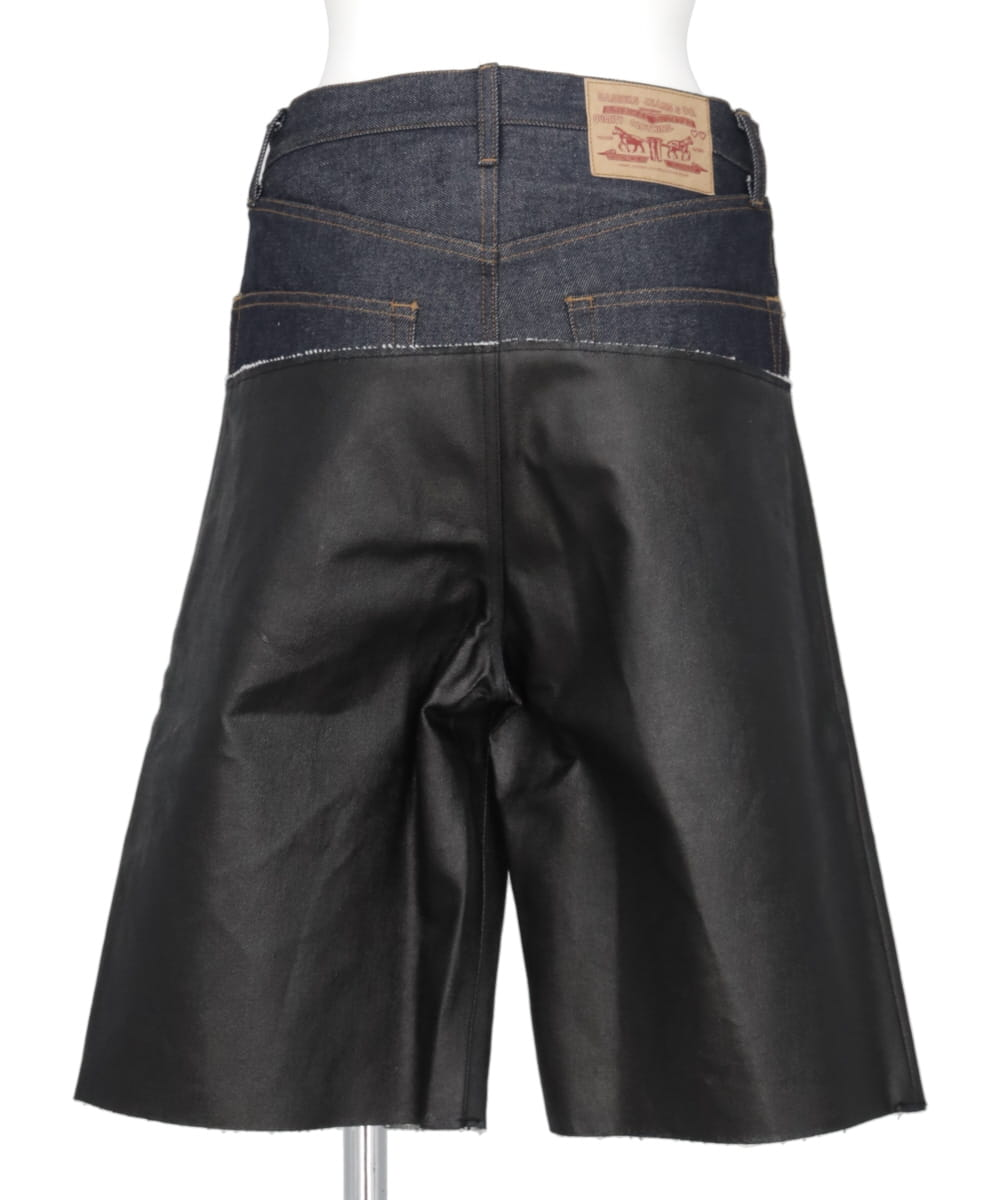 TWO TONE DENIM SHORTS