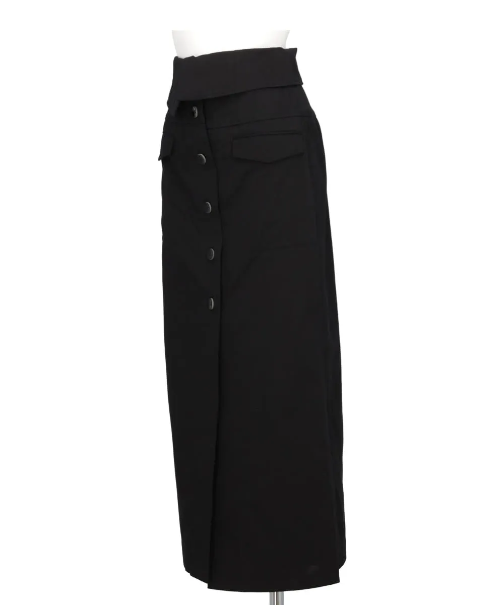 ORGANIC COTTON TWILL FOLD-OVER WAISTED SKIRT