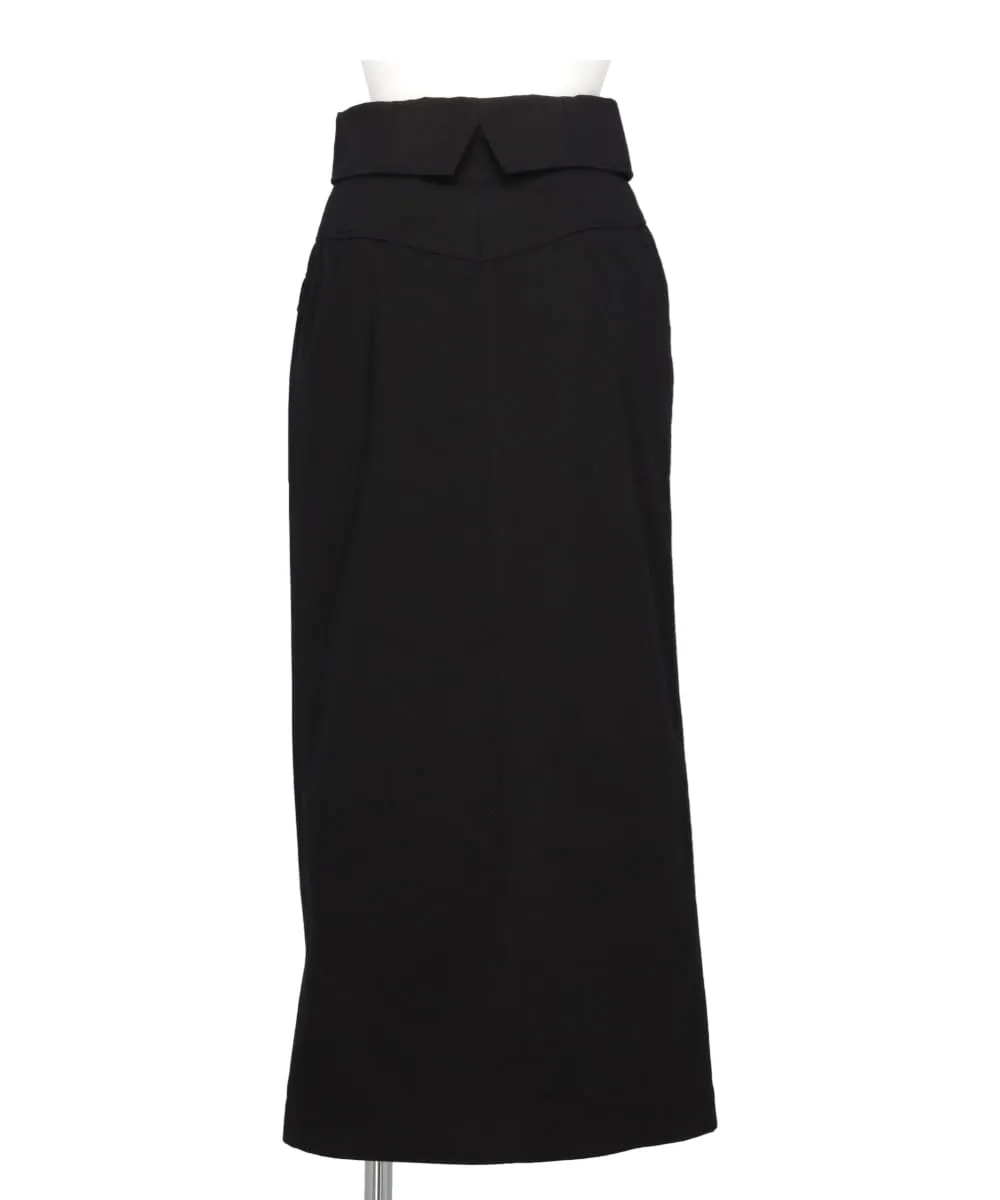 ORGANIC COTTON TWILL FOLD-OVER WAISTED SKIRT