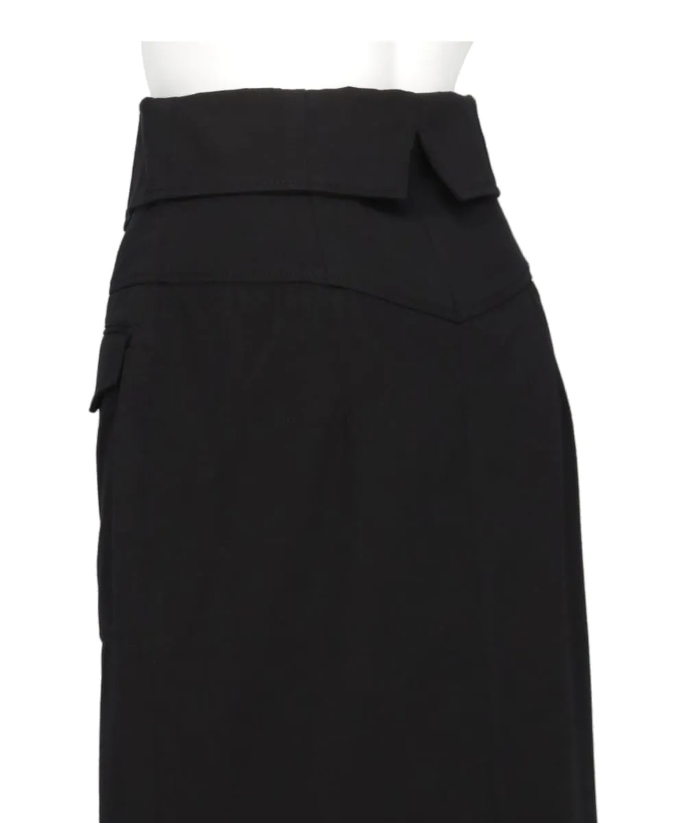 ORGANIC COTTON TWILL FOLD-OVER WAISTED SKIRT