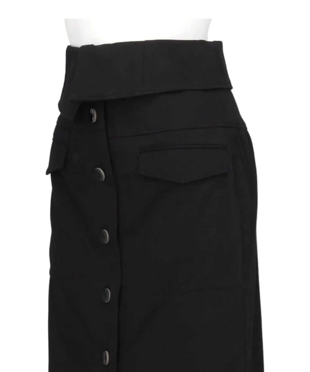 ORGANIC COTTON TWILL FOLD-OVER WAISTED SKIRT