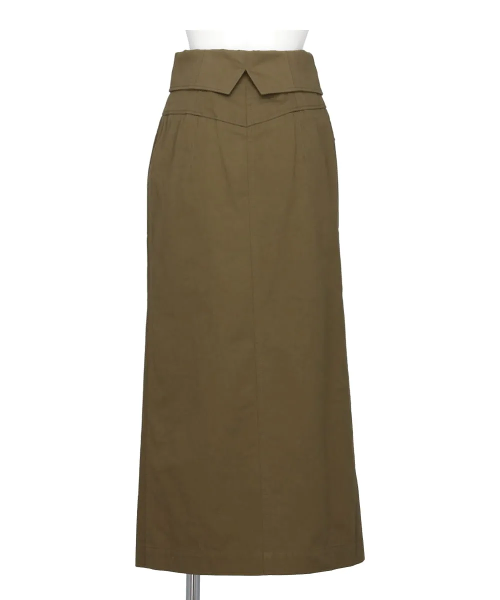 ORGANIC COTTON TWILL FOLD-OVER WAISTED SKIRT