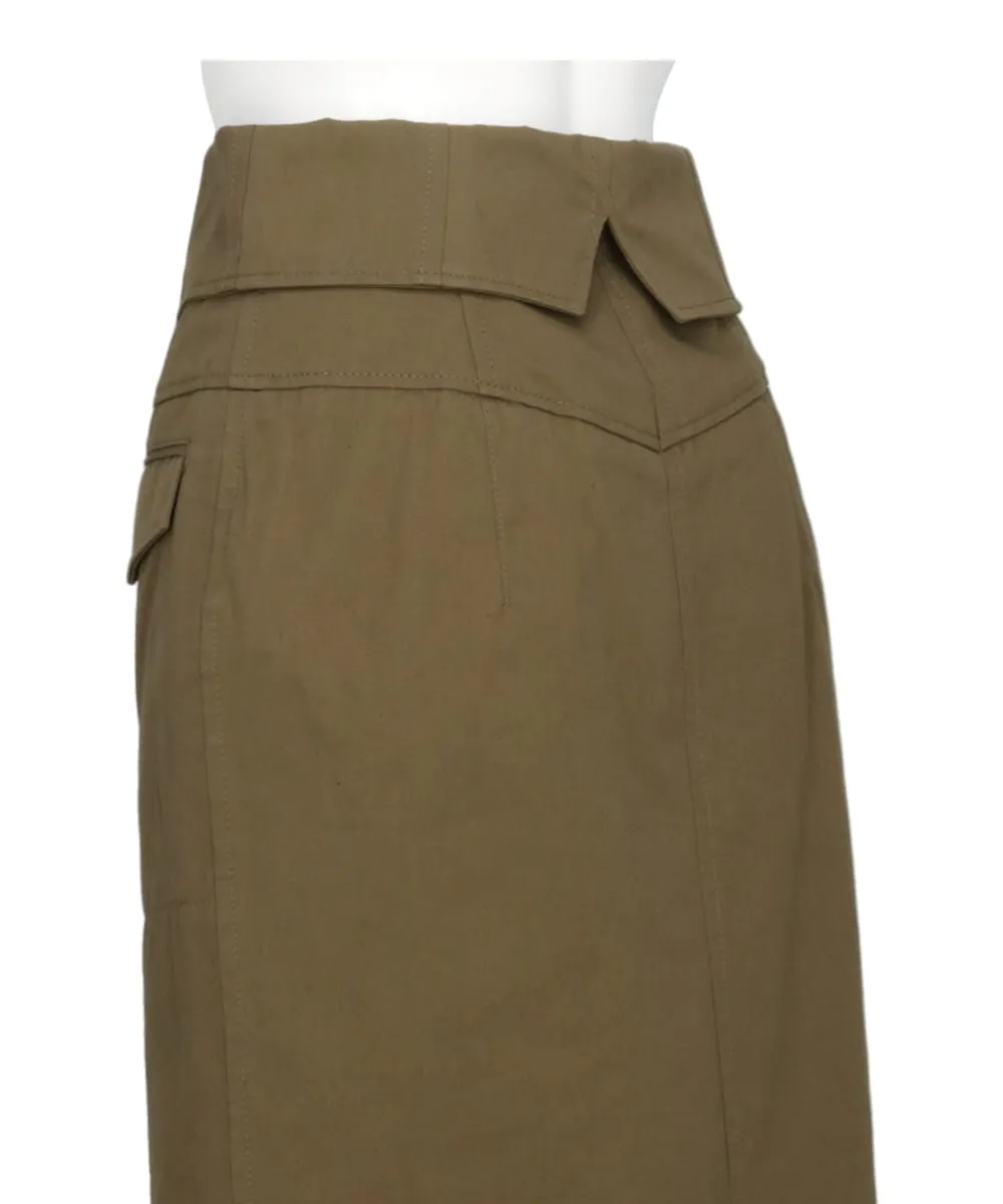 ORGANIC COTTON TWILL FOLD-OVER WAISTED SKIRT