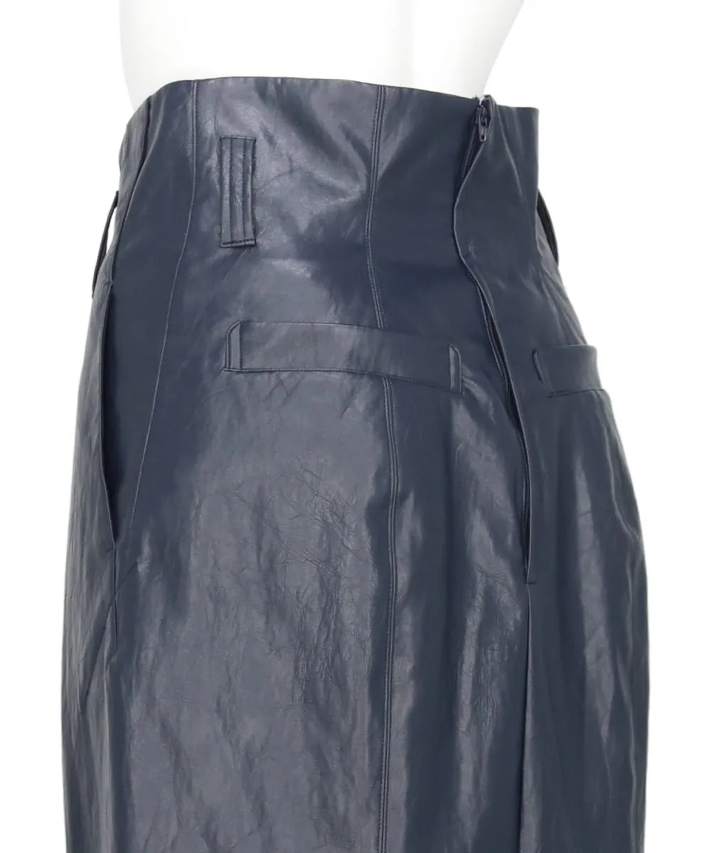 ZIP DETAILED FAUX LEATHER SKIRT