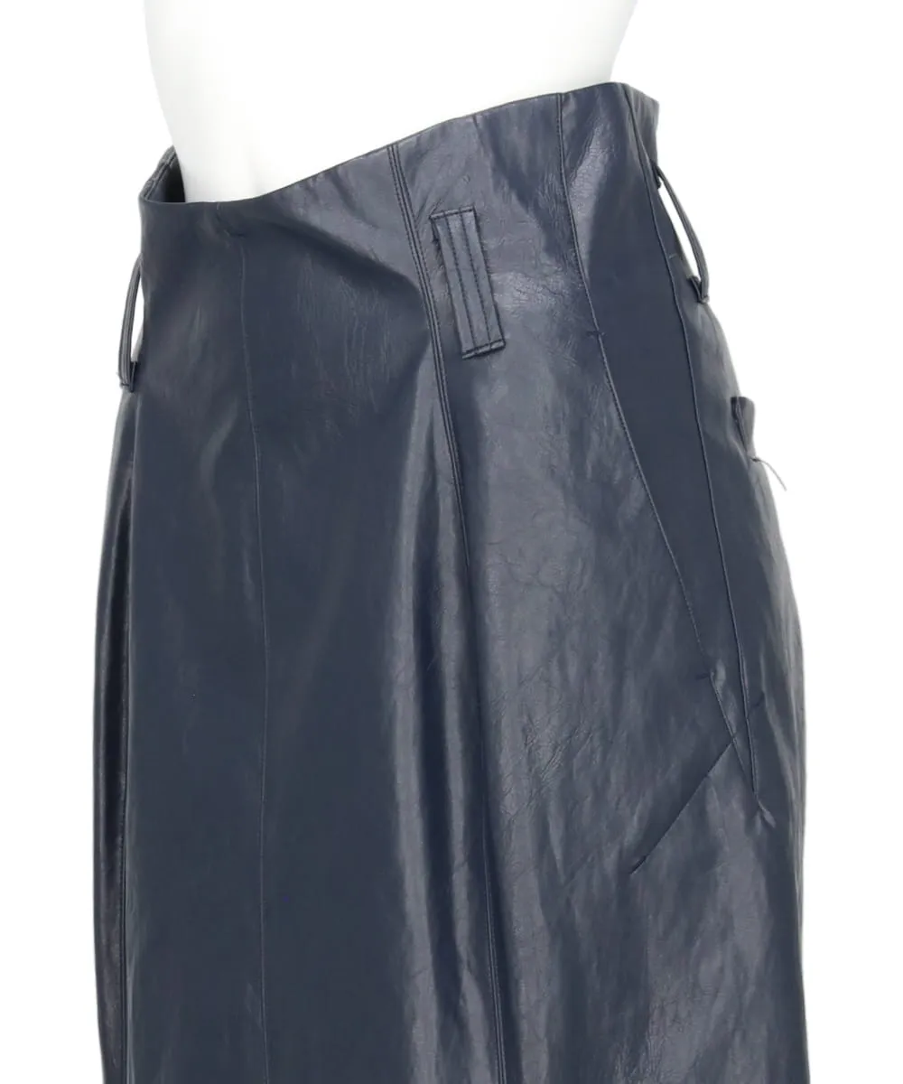 ZIP DETAILED FAUX LEATHER SKIRT