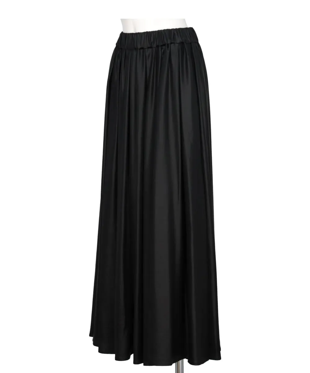 GLOSSY SATIN WIDE GATHER SKIRT