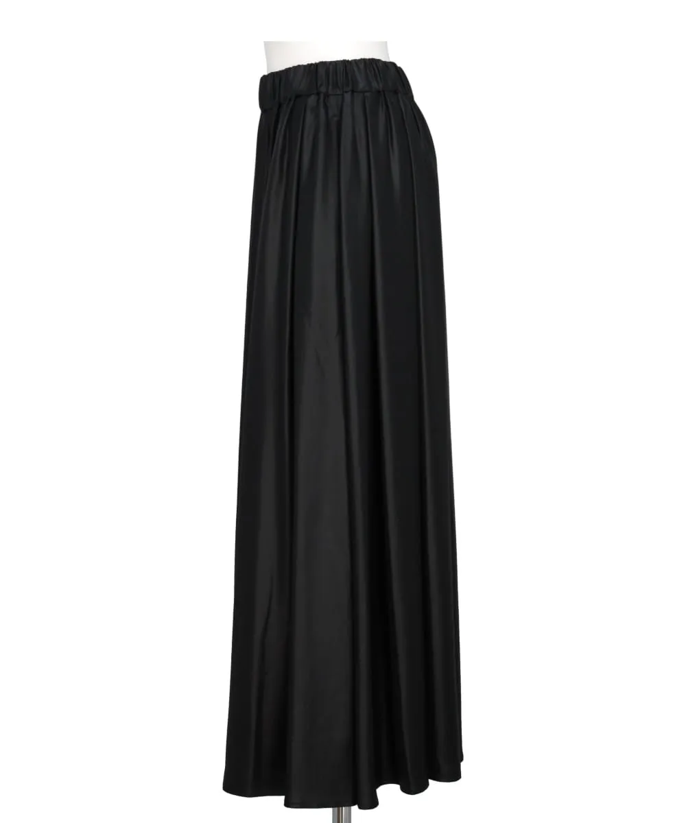 GLOSSY SATIN WIDE GATHER SKIRT