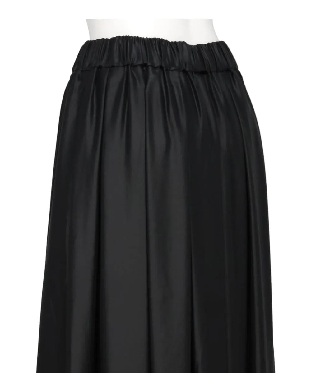 GLOSSY SATIN WIDE GATHER SKIRT