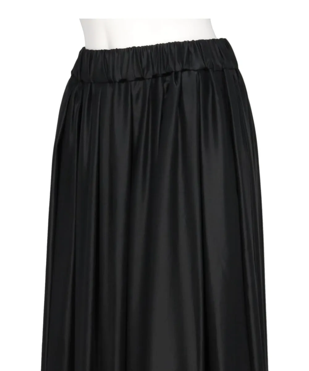 GLOSSY SATIN WIDE GATHER SKIRT