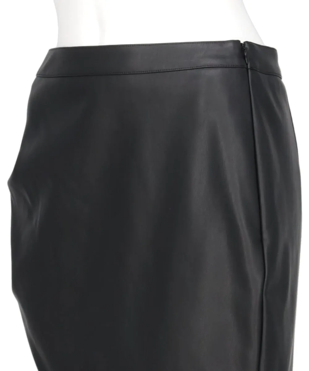 SYNTHETIC LEATHER DRAPE SKIRT