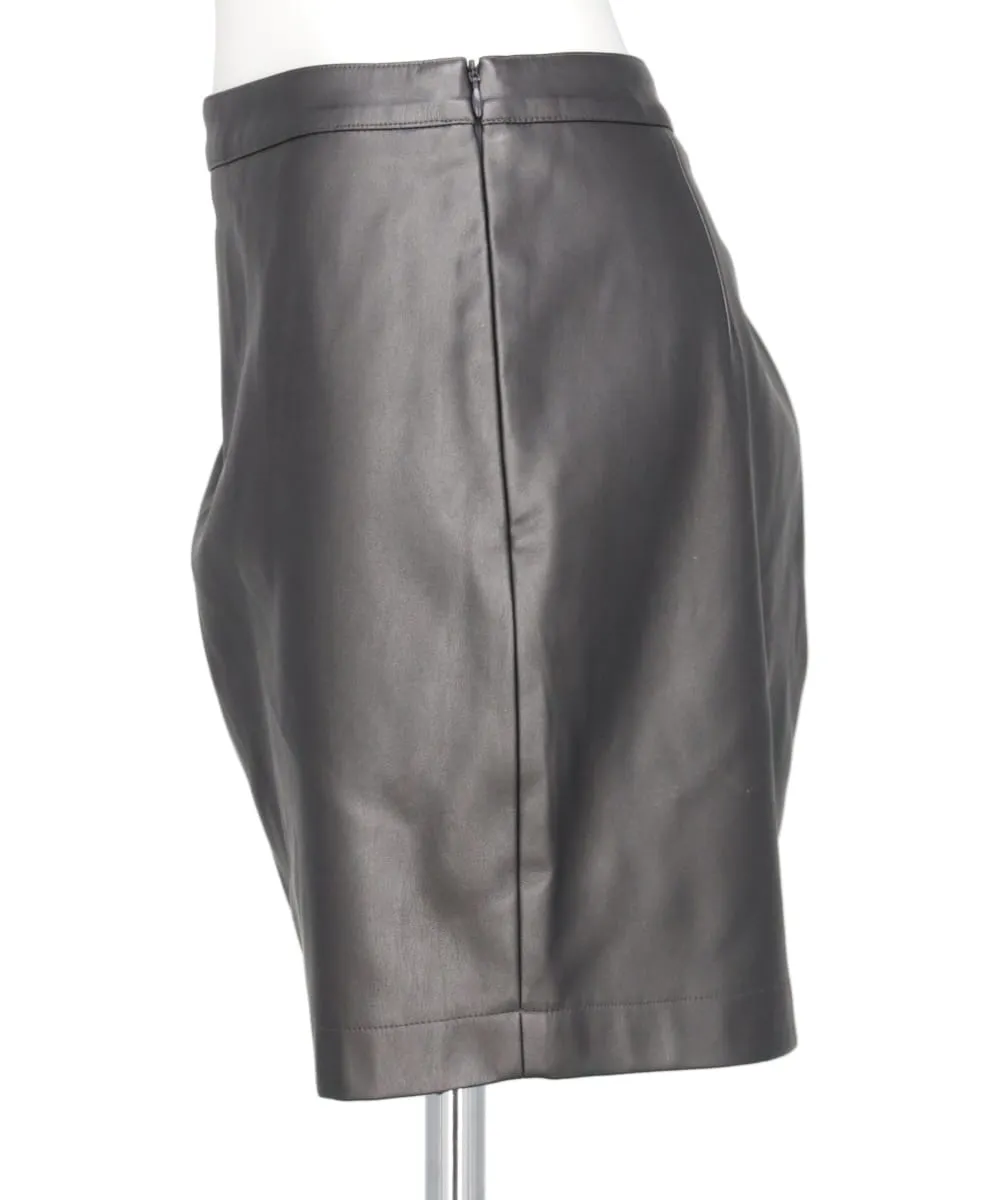 SYNTHETIC LEATHER DRAPE SKIRT