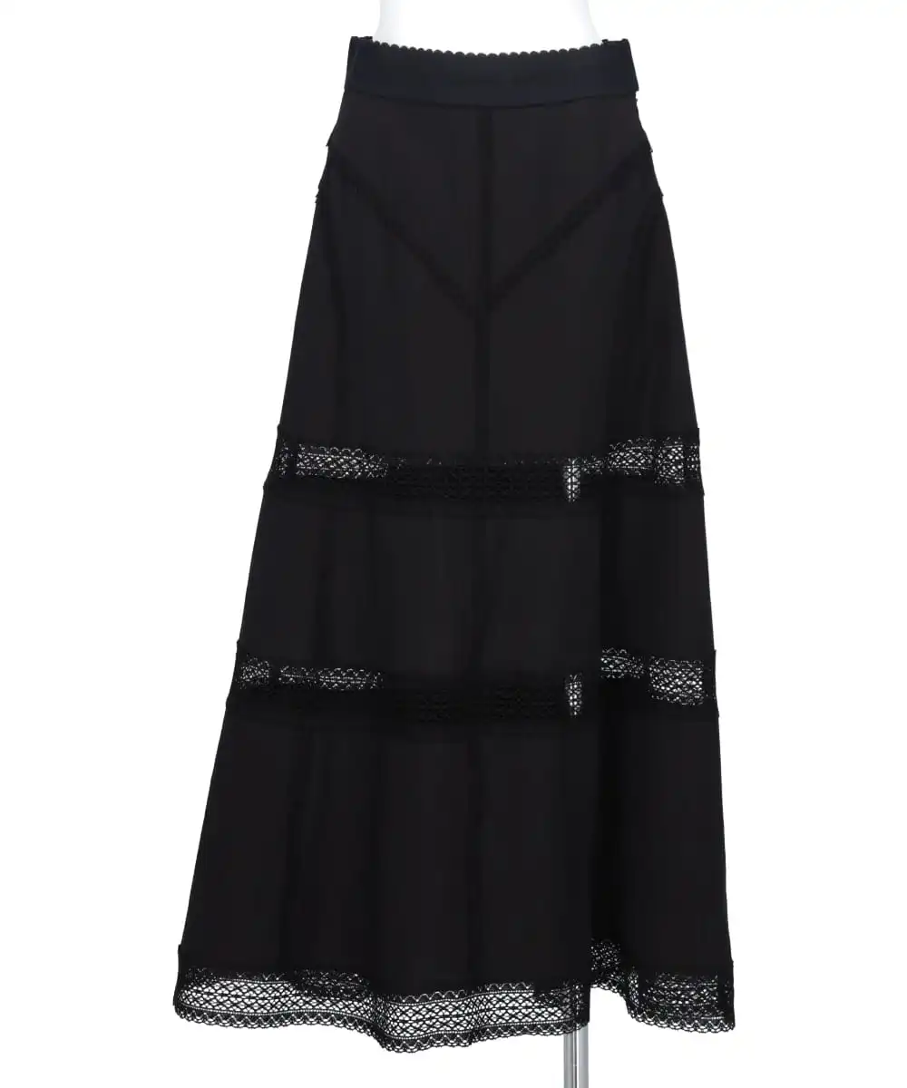 LACE-PANELED MAXI SKIRT