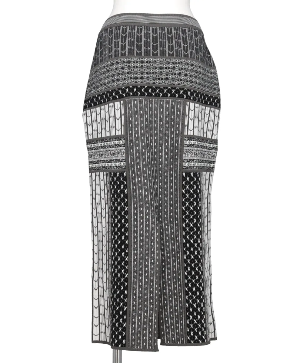 GEOMETRIC PATTERN KNITTED SKIRT