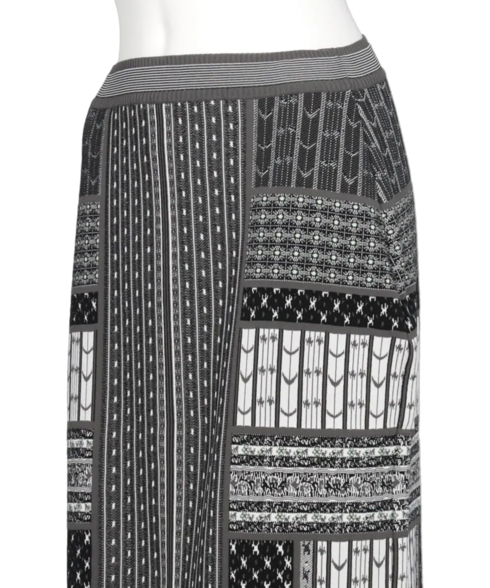 GEOMETRIC PATTERN KNITTED SKIRT
