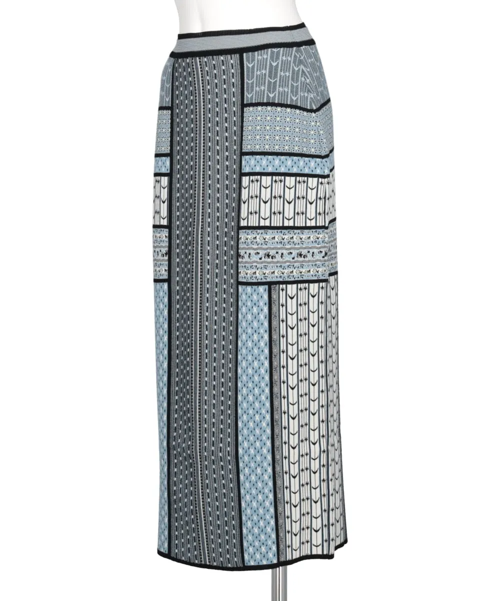 GEOMETRIC PATTERN KNITTED SKIRT