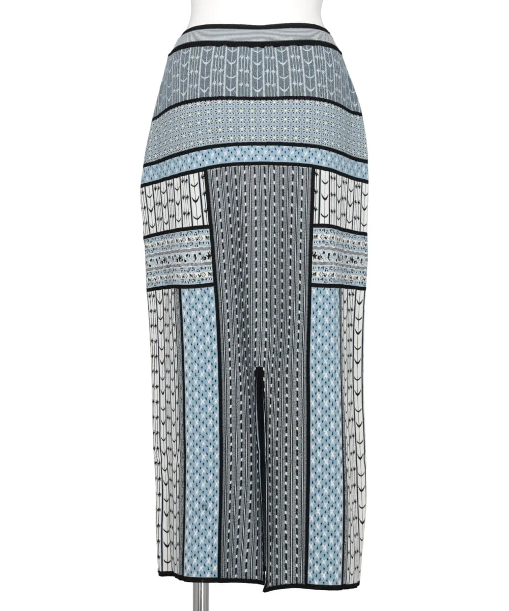 GEOMETRIC PATTERN KNITTED SKIRT