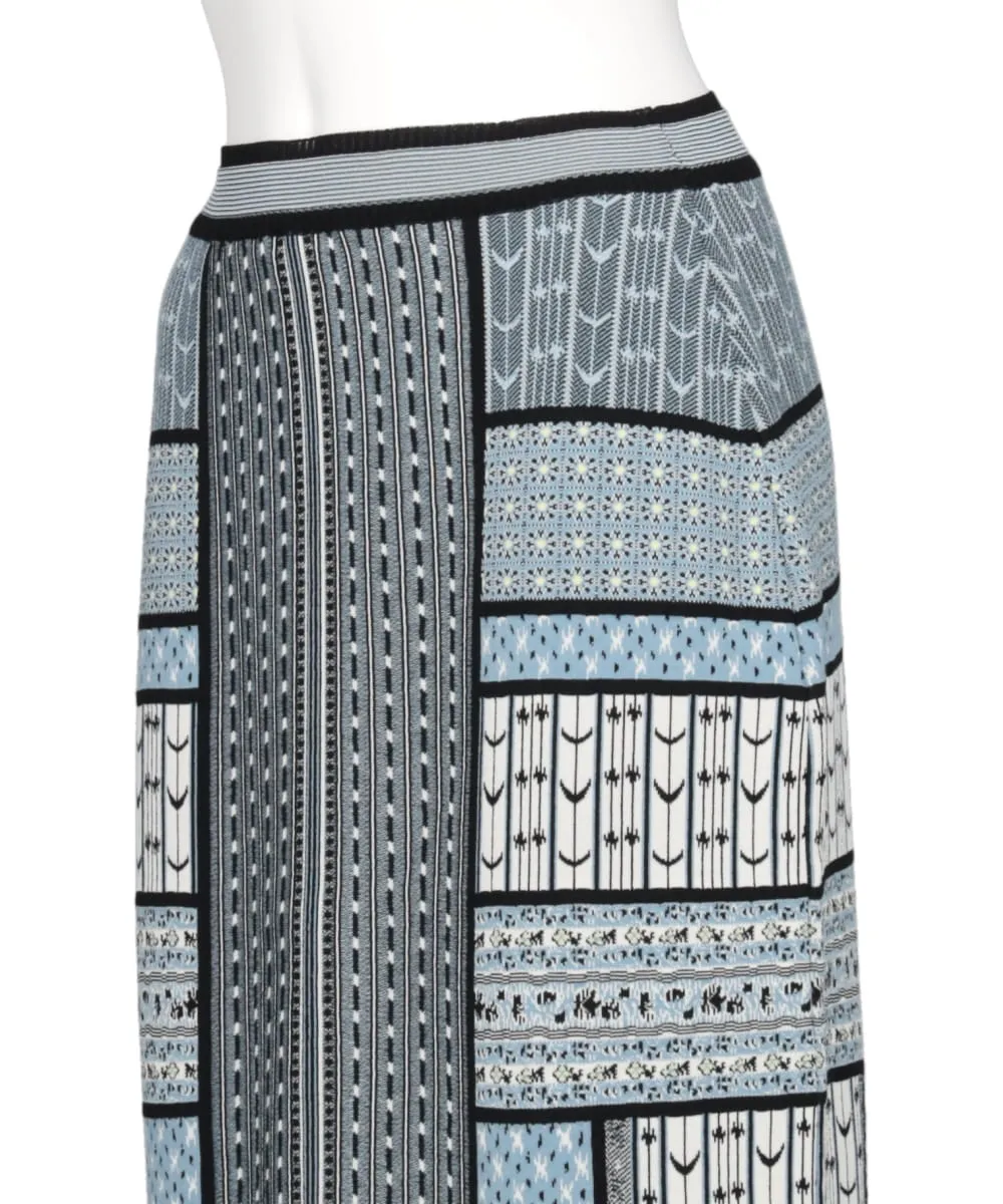 GEOMETRIC PATTERN KNITTED SKIRT