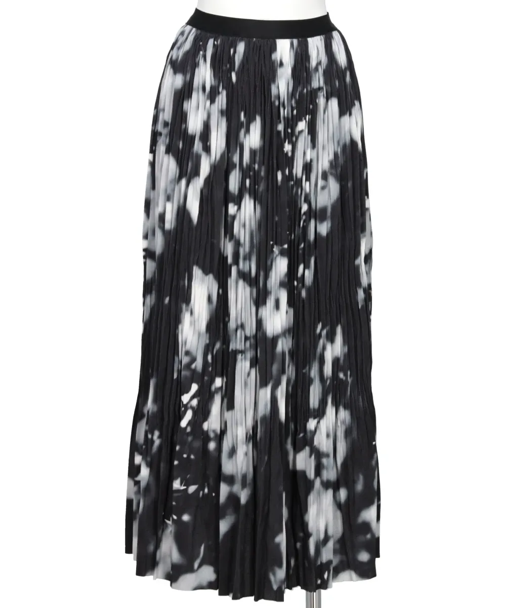 BOKASHI PRINT PLEATED SKIRT