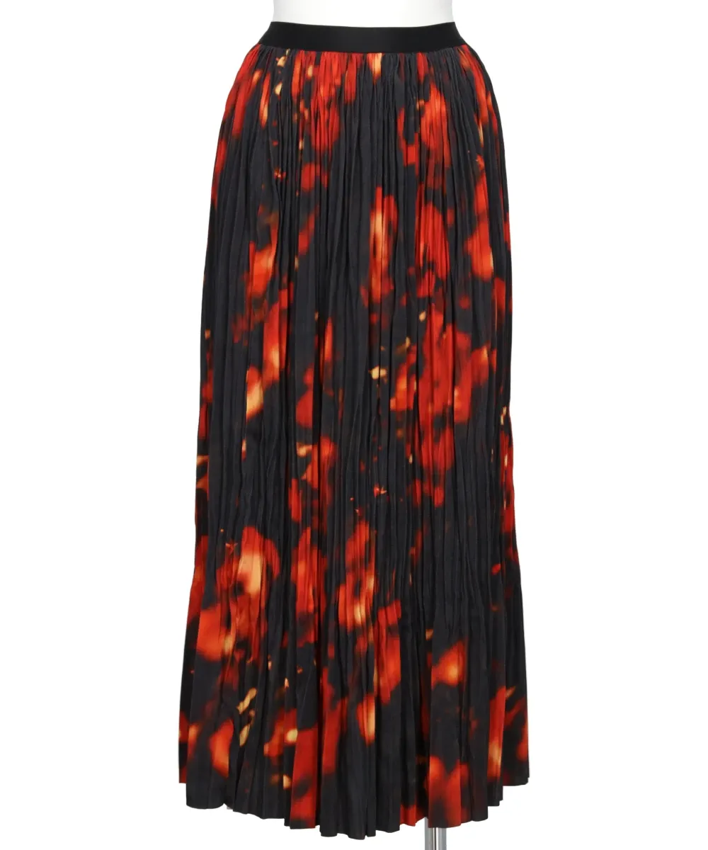 BOKASHI PRINT PLEATED SKIRT