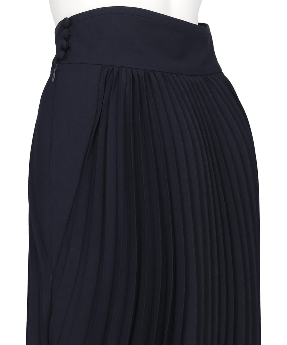 CURVED PLEATED FLARED SKIRT