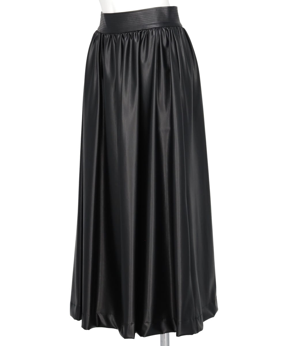 ECO LEATHER FLARE SKIRT