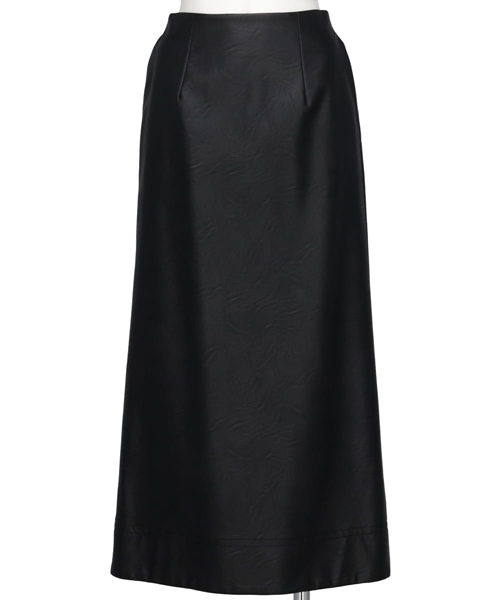 FAUX LEATHER LONG SKIRT