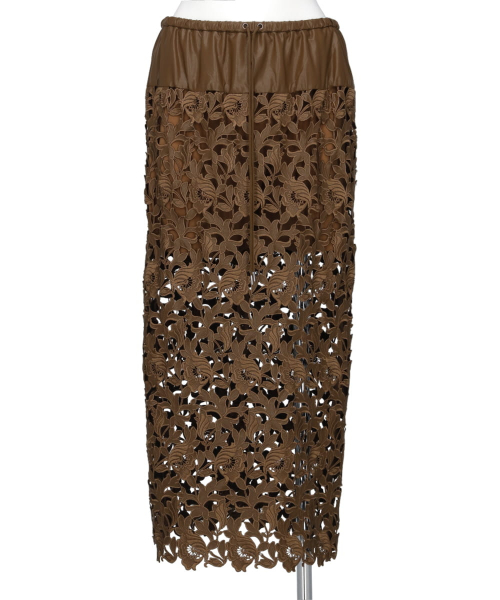 FAKE LEATHER LACE SKIRT