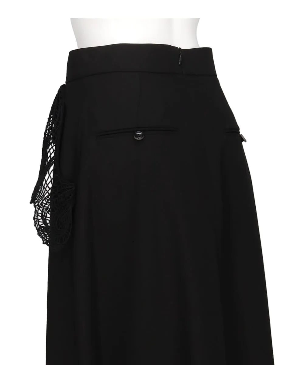 CORDING EMBROIDERY DETAIL COTTON SKIRT