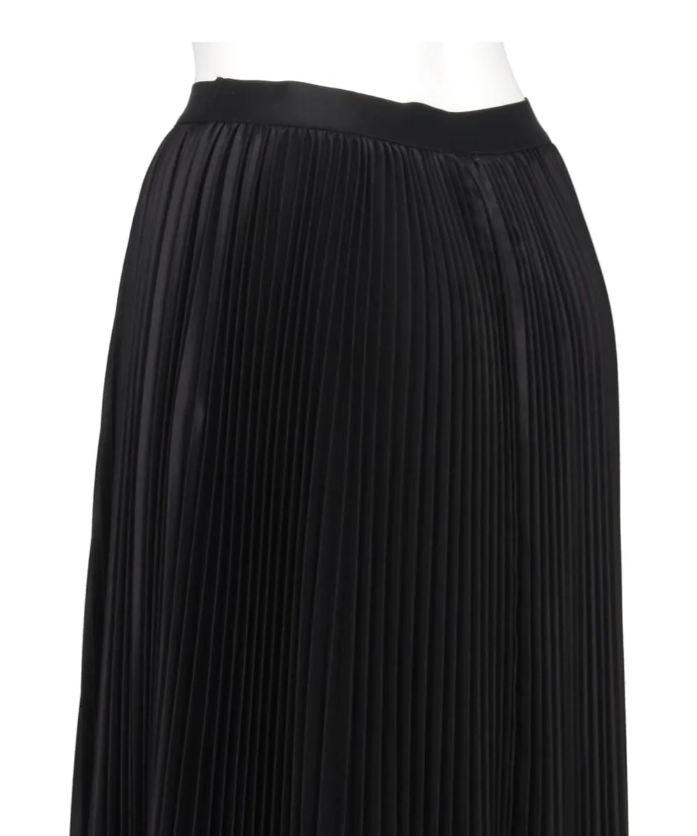 GLOSSY LAWN ASYMMETRY PLEATED PLEATED SKIRT