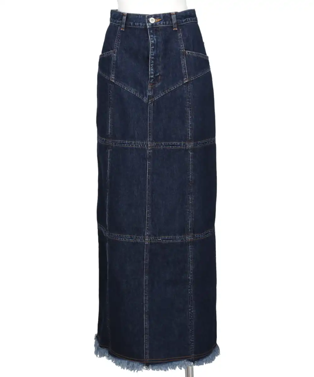 DENIM SLIT MAXI SKIRT