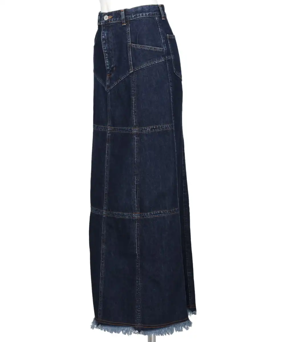 DENIM SLIT MAXI SKIRT