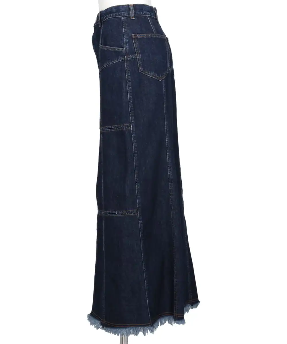 DENIM SLIT MAXI SKIRT