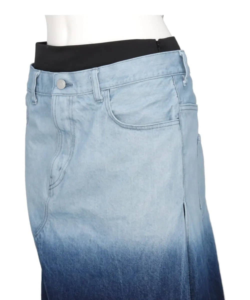 GRADATION BLEACH DENIM REMAKE SKIRT